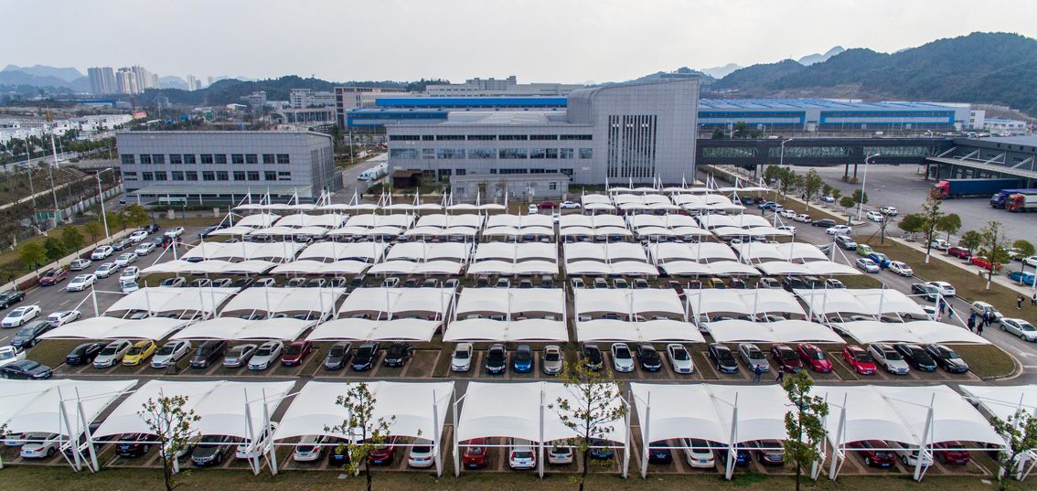貴陽卷煙廠膜結(jié)構(gòu)車棚 貴陽卷煙廠膜結(jié)構(gòu)車棚